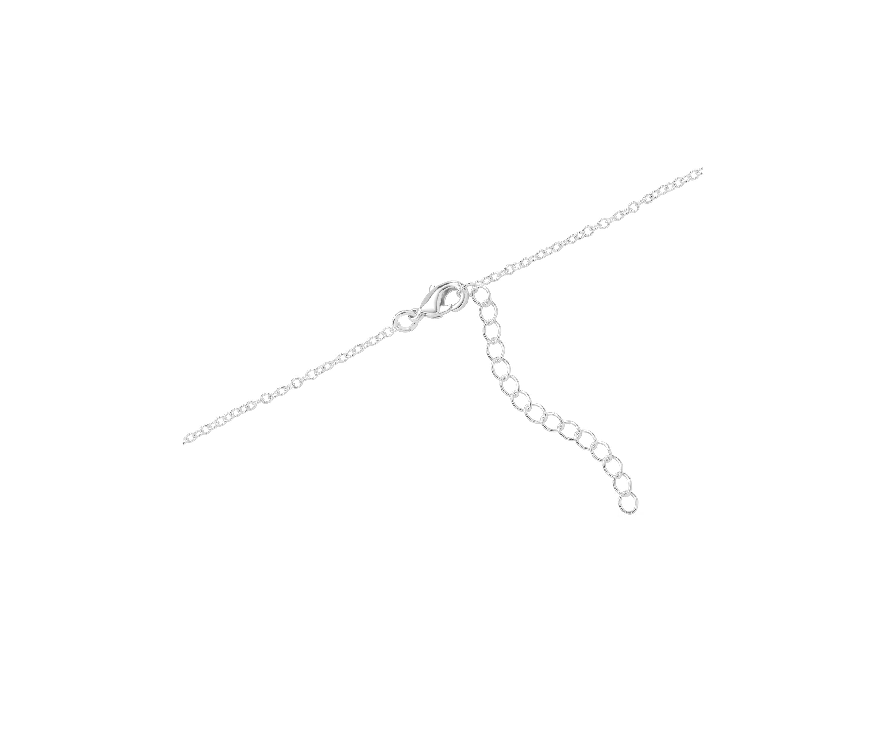 Sterling Silver Cubic Zirconia Initial Lock Pendant Necklace