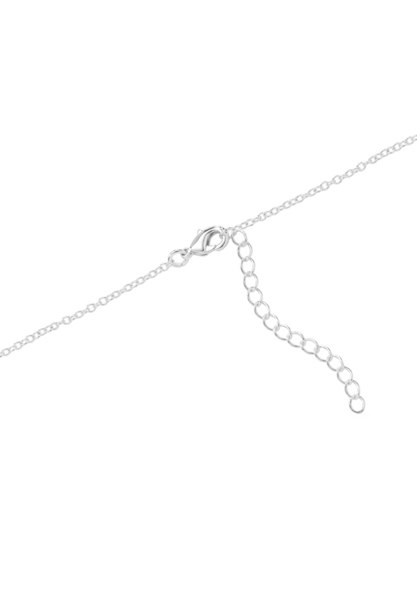 Sterling Silver Cubic Zirconia Initial Lock Pendant Necklace