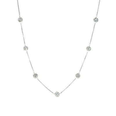 Belk Sterling Silver Sterling Silver 18-in. Multi Crystal Balls Necklace, 18 in