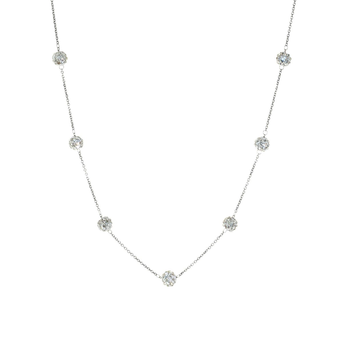 Sterling Silver 18-in. Multi Crystal Balls Necklace