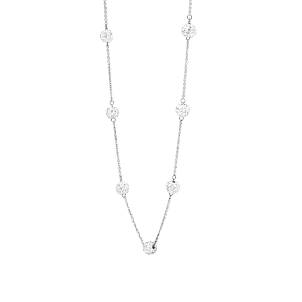 Sterling Silver 18-in. Multi Crystal Balls Necklace