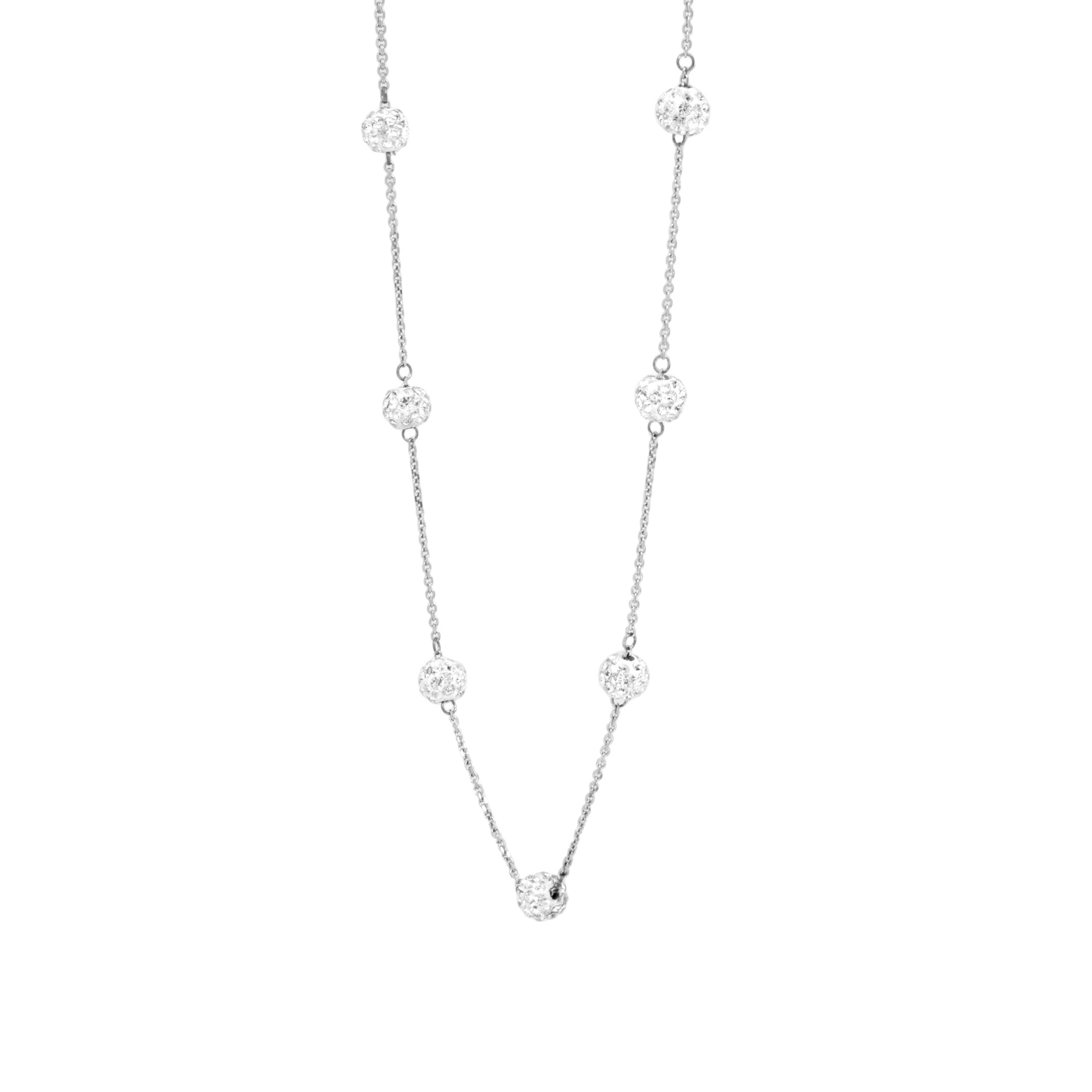 Sterling Silver 18-in. Multi Crystal Balls Necklace