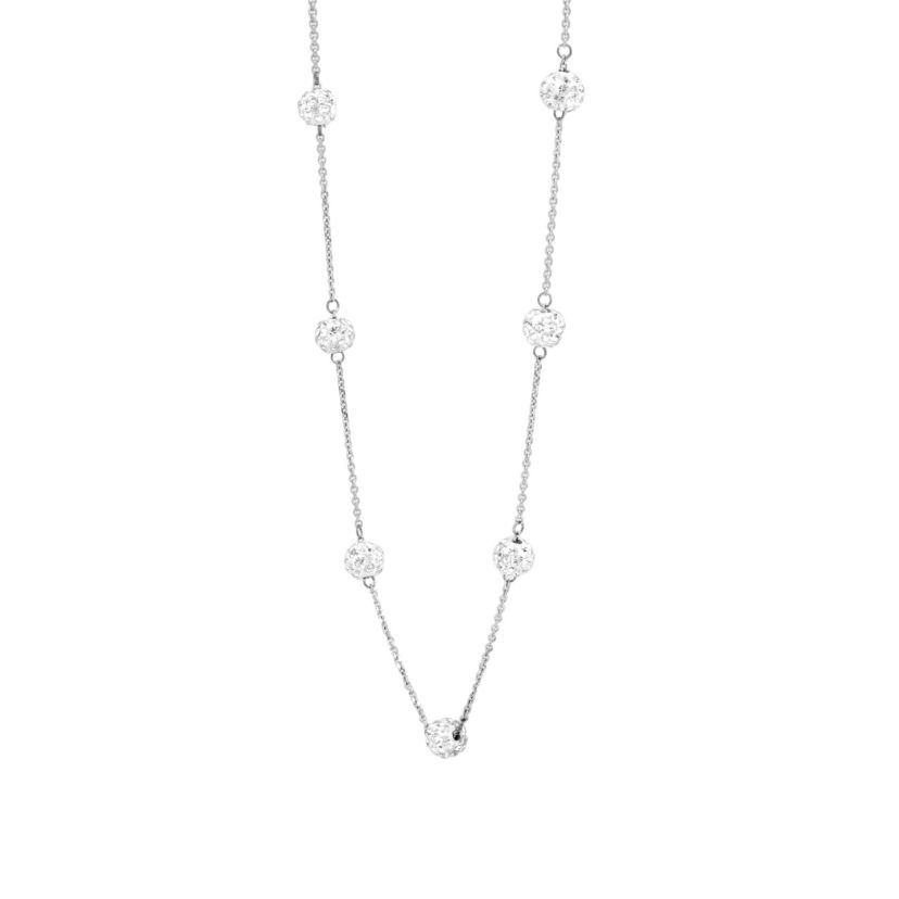 Sterling Silver 18-in. Multi Crystal Balls Necklace