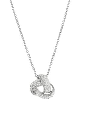 Belk Sterling Silver Sterling Silver 18in. Crystal Knot Pendant Necklace
