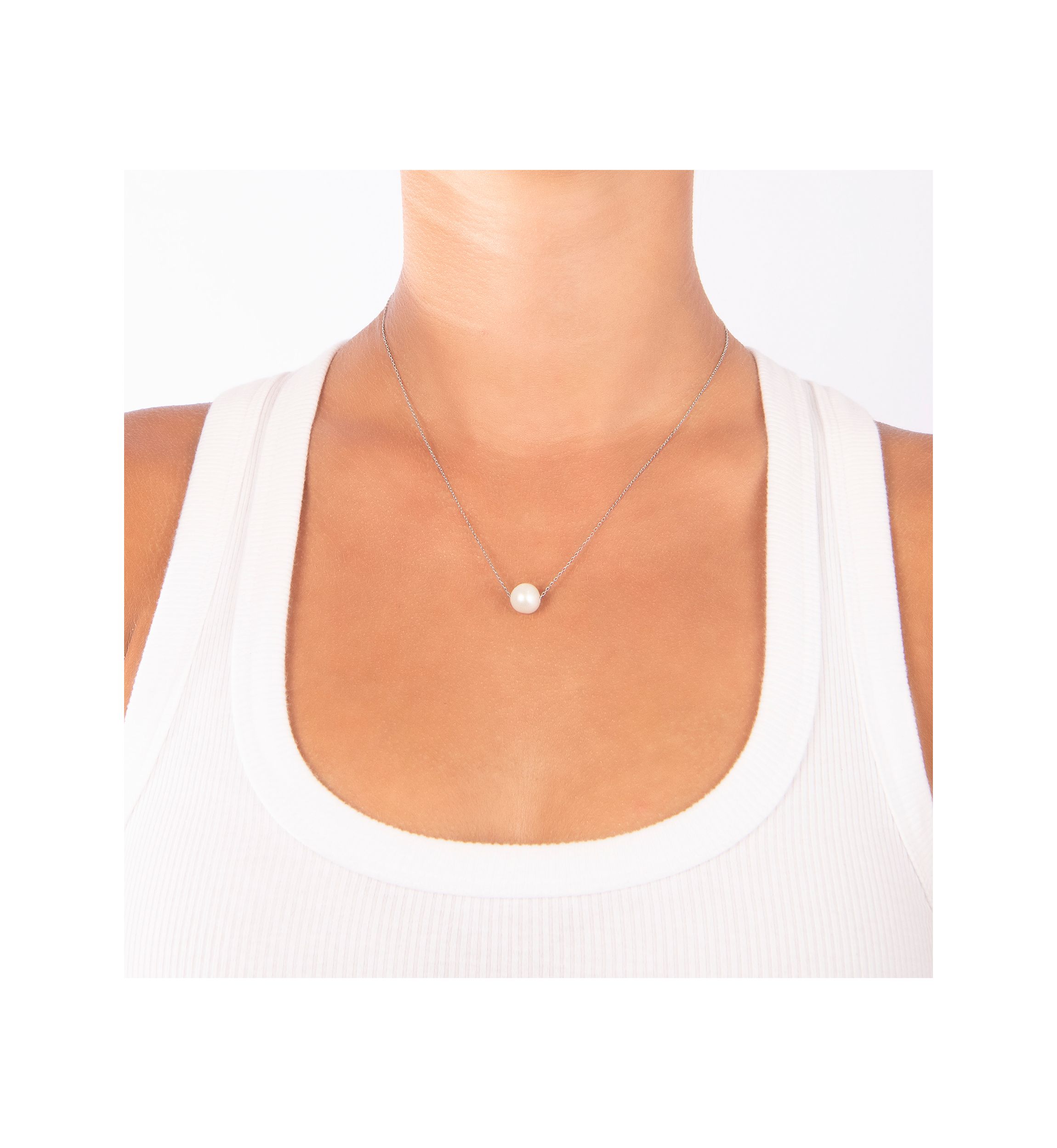 Sterling Silver 18" Freshwater Pearl Pendant Necklace