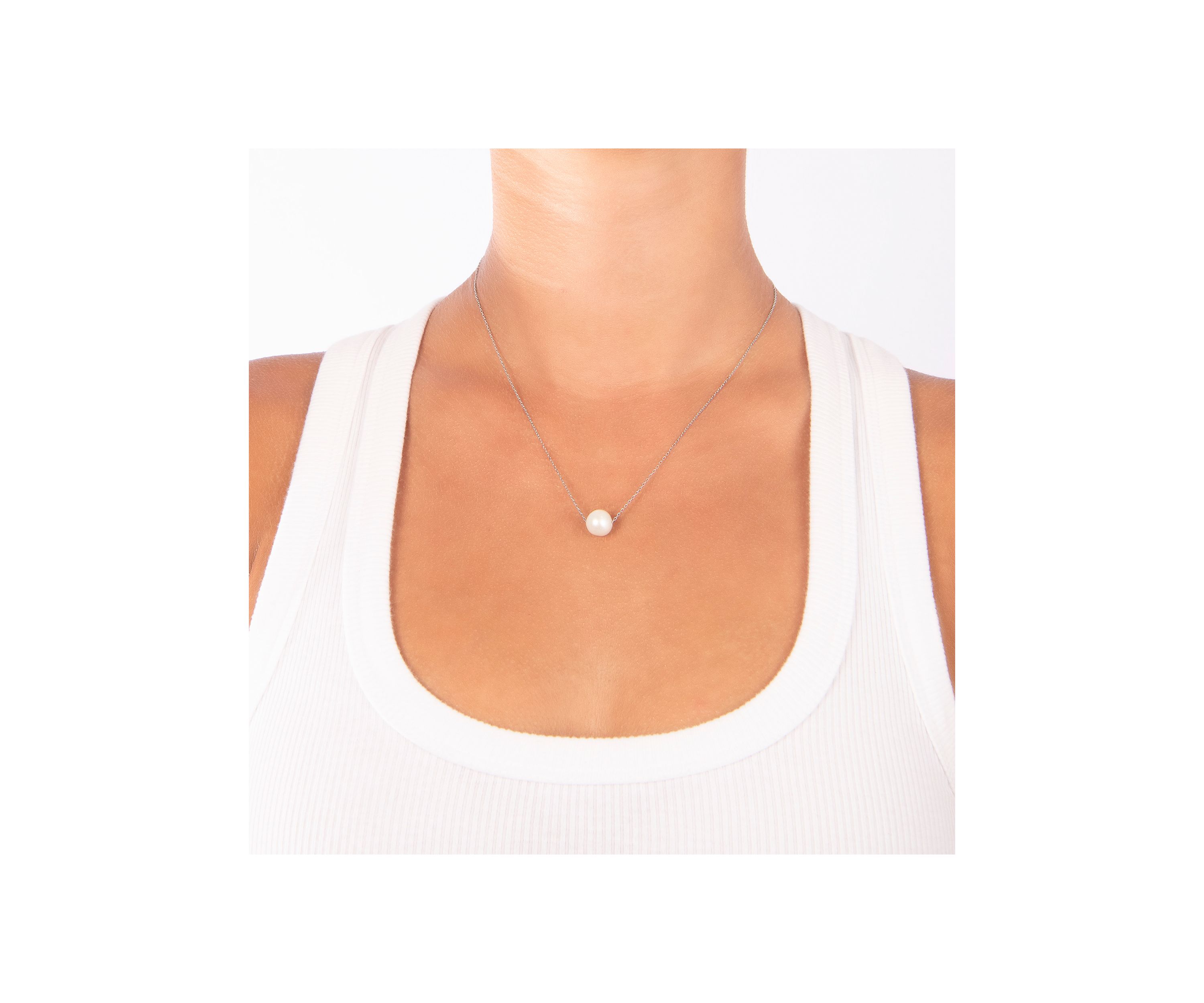 Sterling Silver 18" Freshwater Pearl Pendant Necklace