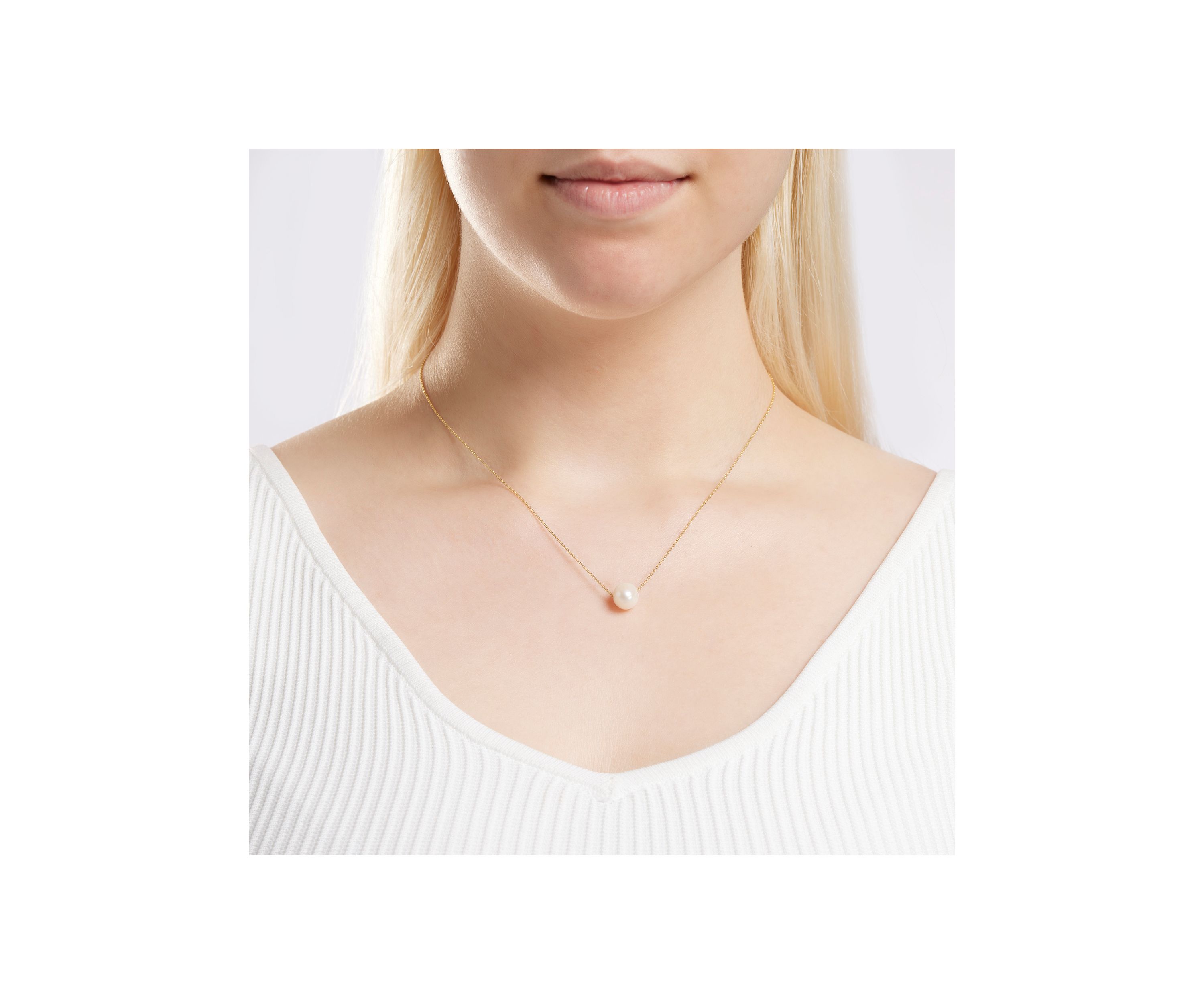 Gold Over Sterling Silver 18" 10 Millimeter Freshwater Pearl Diamond Cut Cable Chain Necklace