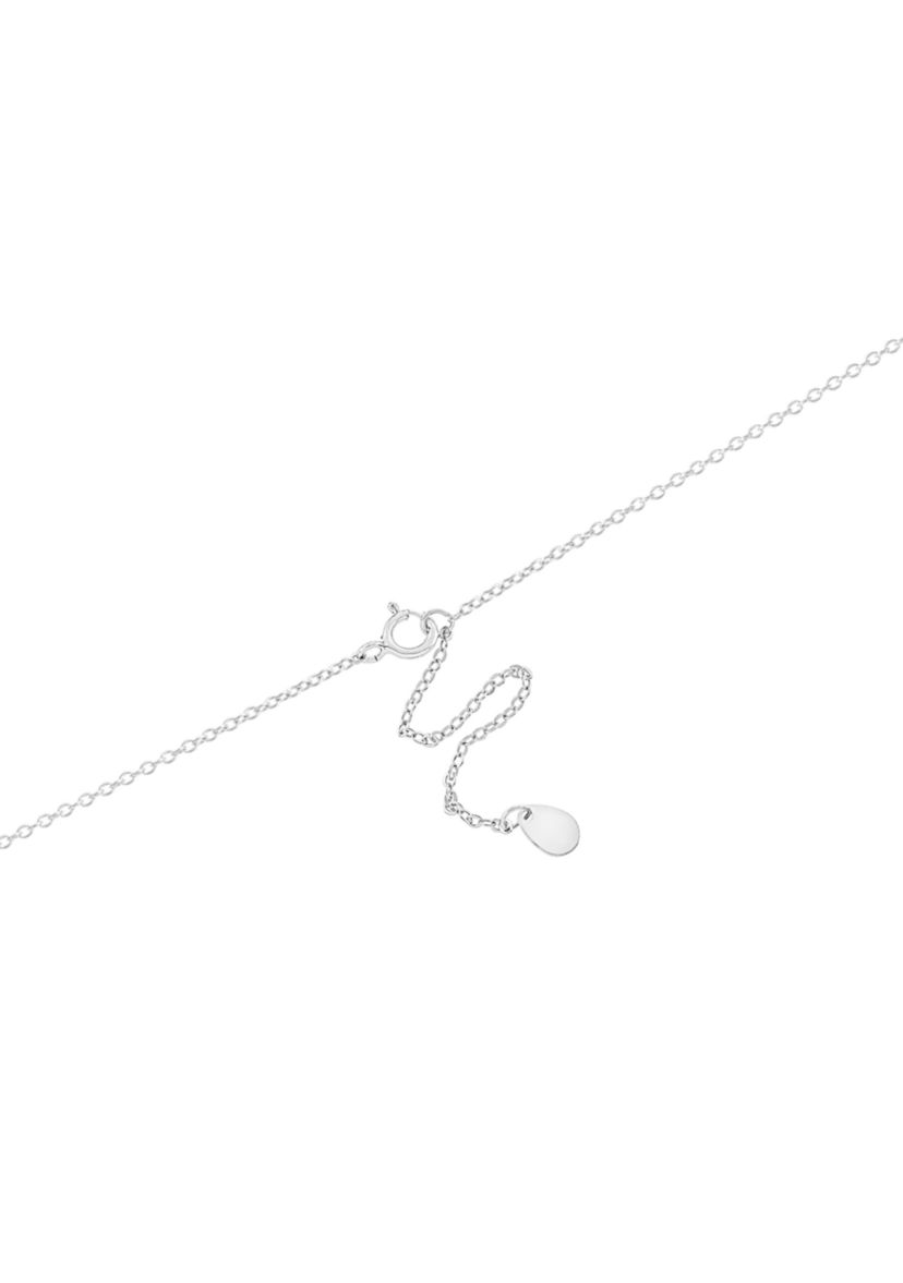 Sterling Silver 16" + 2" Fresh Water Pearl and Cubic Zirconia Heart Drop Necklace