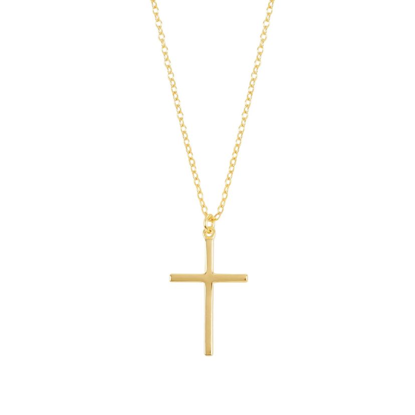 Gold Over Sterling Silver 16+2-in. Cross Pendant Necklace