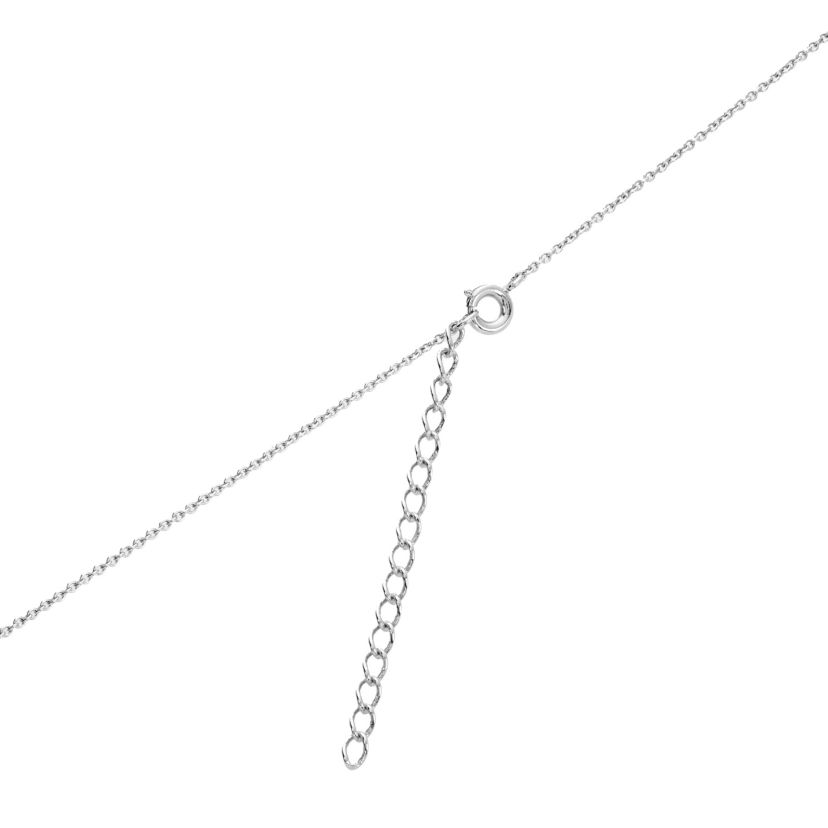 Sterling Silver 16+2-in. Cubic Zirconia Disc 2 Layered Necklace