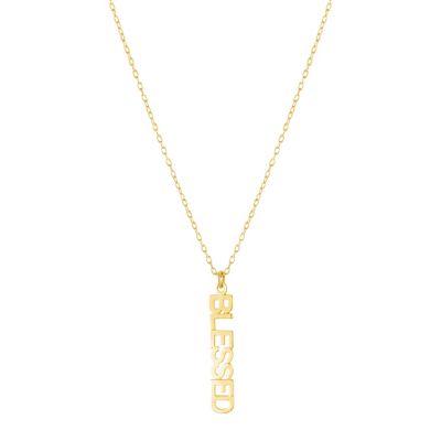 Belk Silverworks Gold Over Sterling Silver 16+2-in. Blessed Vertical Necklace