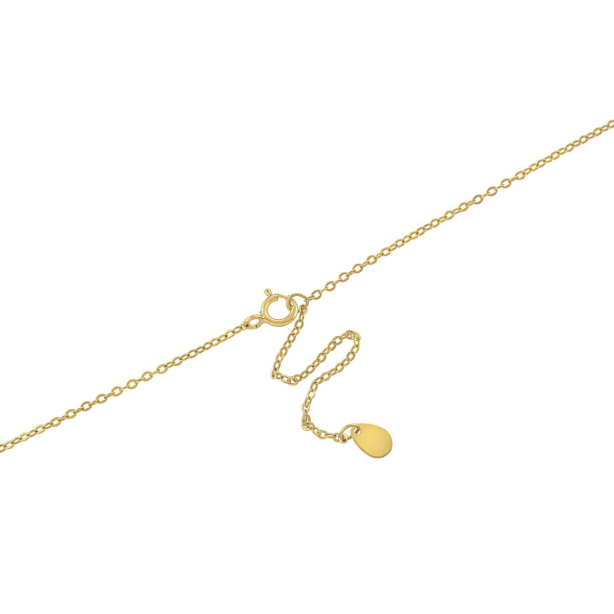Gold Over Sterling Silver 16+2IN Small Cross Pendant Necklace