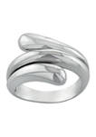 Sterling Silver Tripe Band Bypass Ring