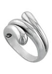 Sterling Silver Tripe Band Bypass Ring