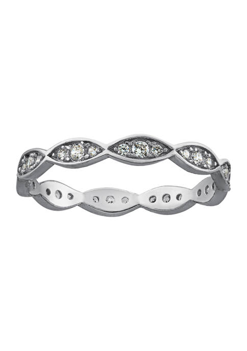 Belk Silverworks Sterling Silver Cubic Zirconia Marquise Band