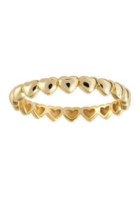 Belk Silverworks Sterling Silver Multi Mini Hearts Band Ring, Gold, 10