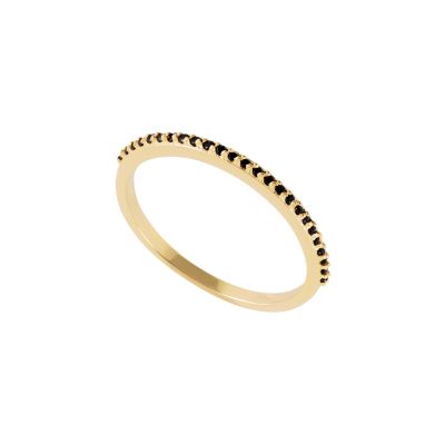 Belk Silverworks Gold Over Sterling Silver Black Spinel Band Ring - Size 8