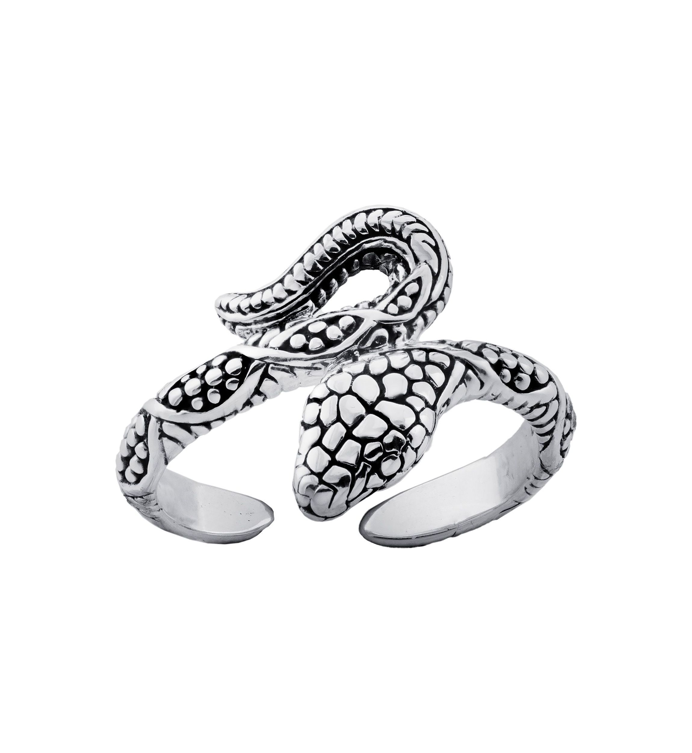 Sterling Silver Oxidized Snake Ring, Size 7