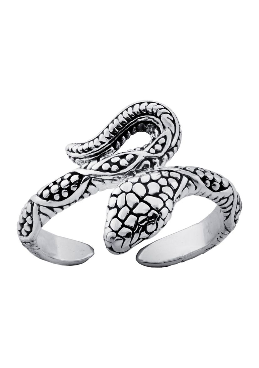 Sterling Silver Oxidized Snake Ring, Size 7