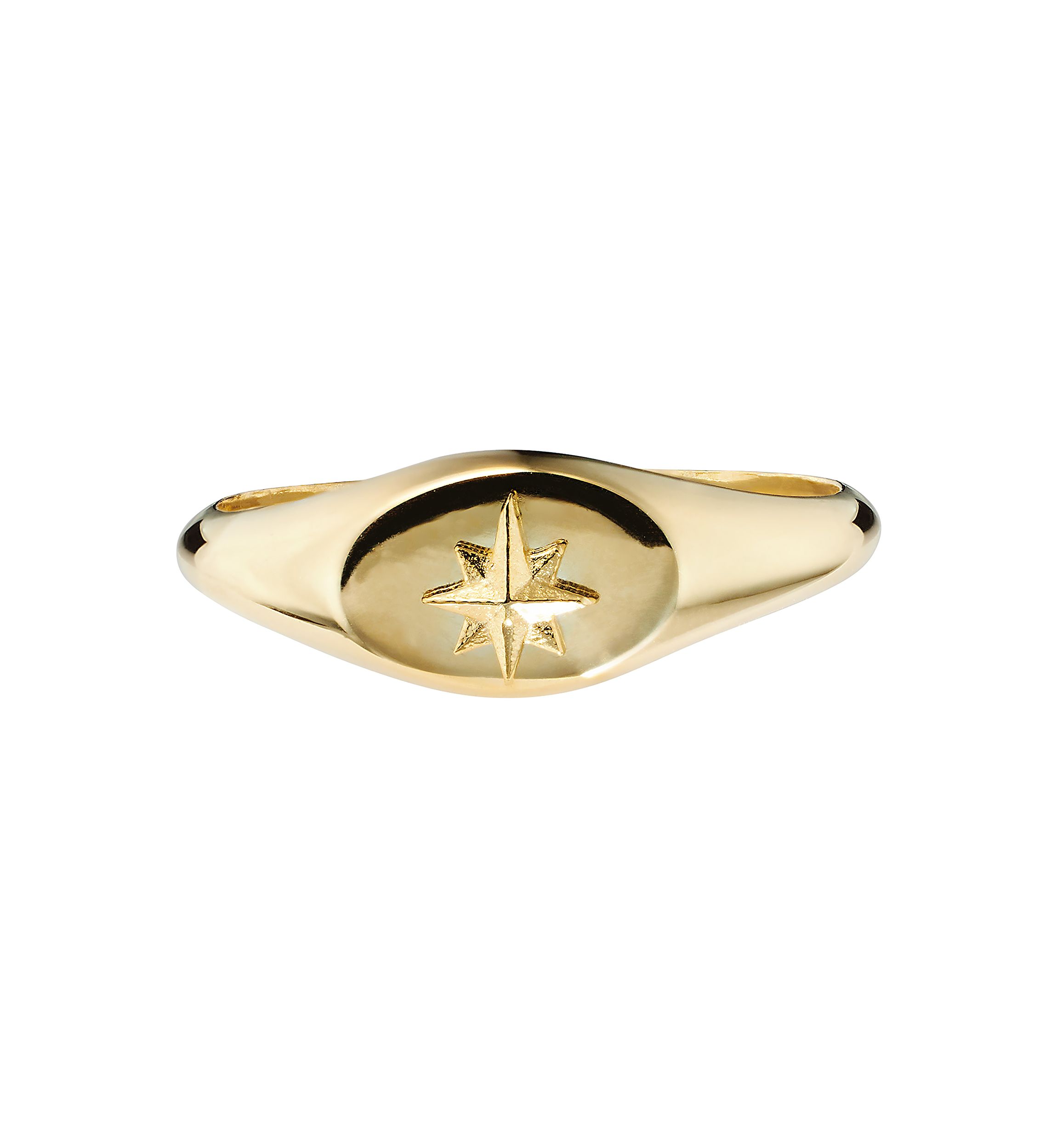 Gold Over Sterling Silver Starburst Signet Ring