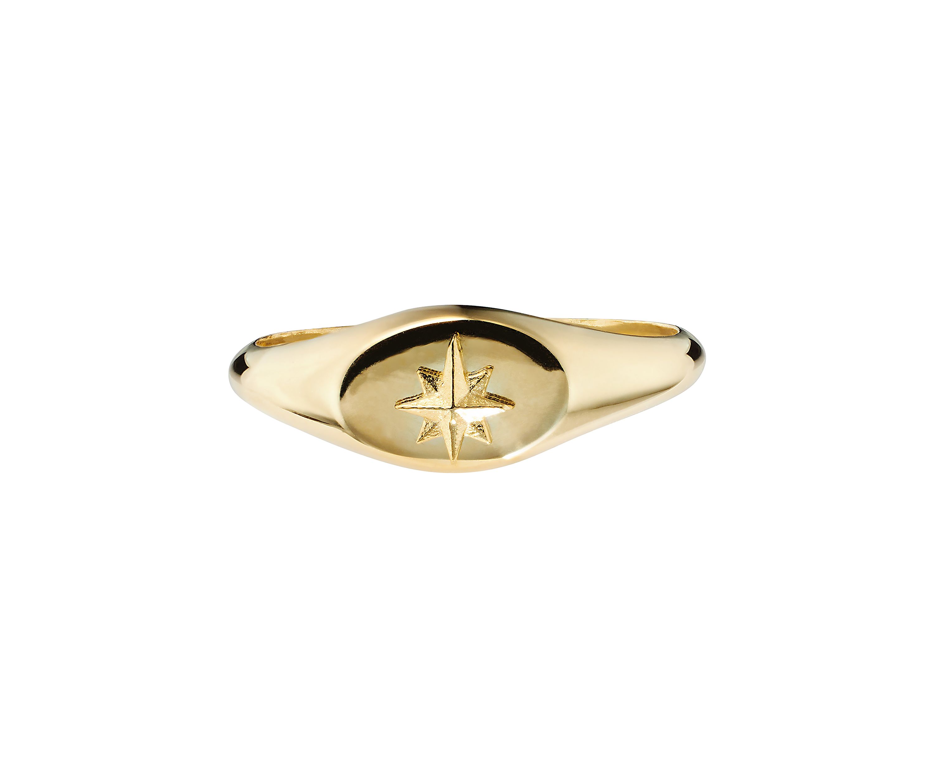 Gold Over Sterling Silver Starburst Signet Ring