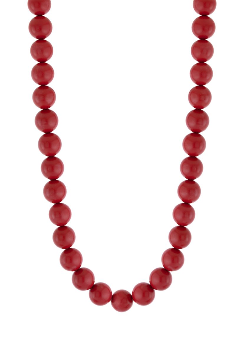Sterling Silver 22in Coral Beaded Necklace