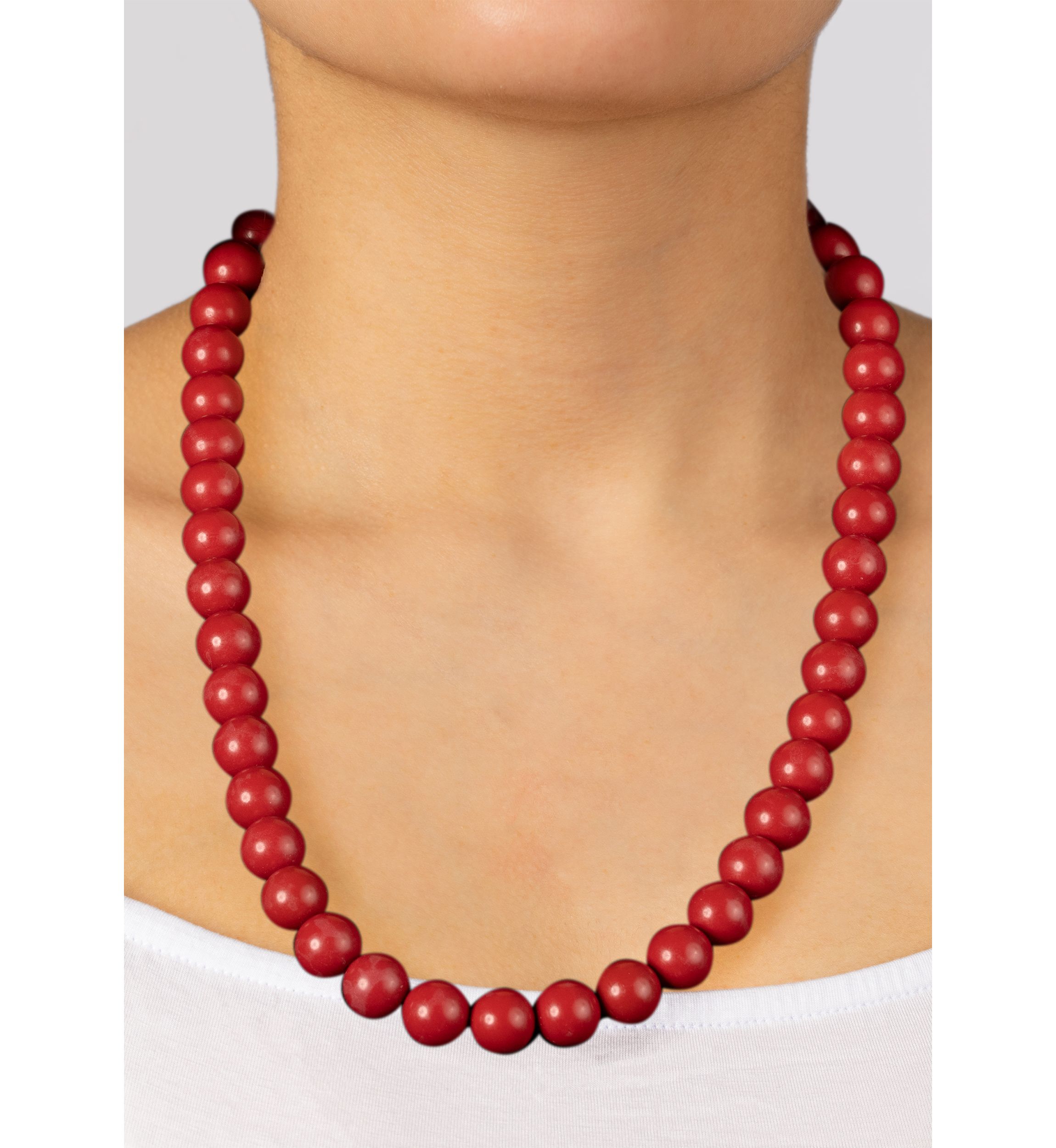 Sterling Silver 22in Coral Beaded Necklace