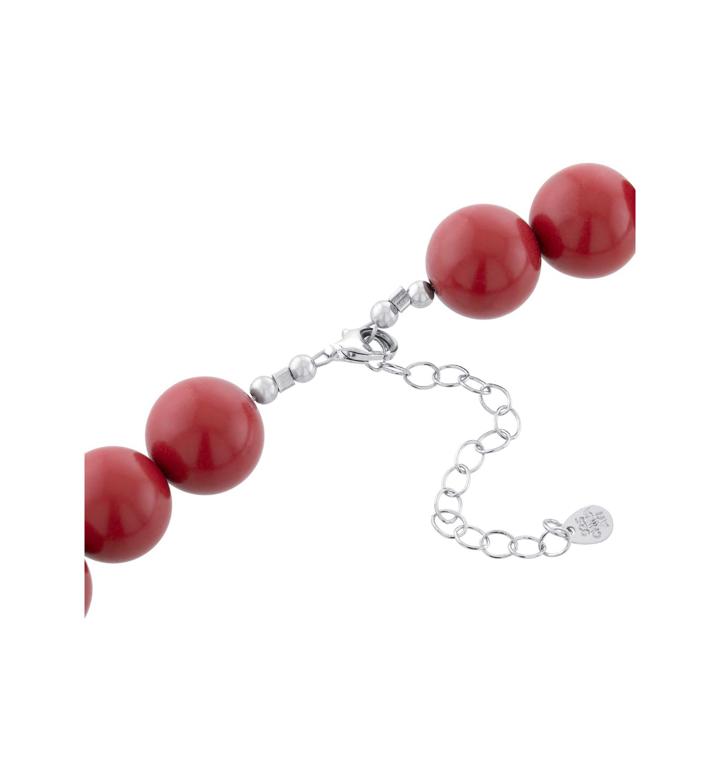 Sterling Silver 22in Coral Beaded Necklace