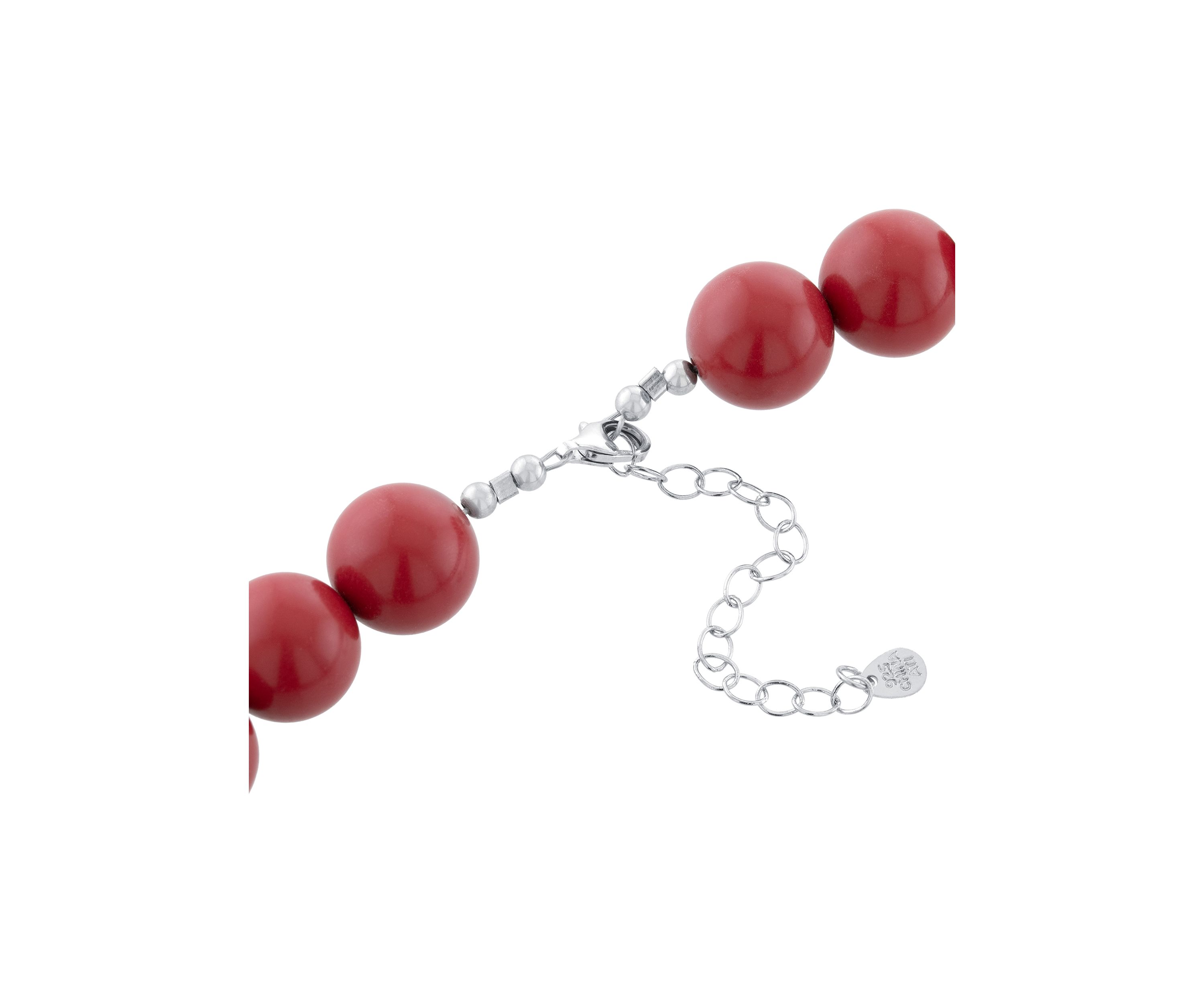 Sterling Silver 22in Coral Beaded Necklace