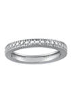 Fine Silver Plated 3-Piece Band Ring Set