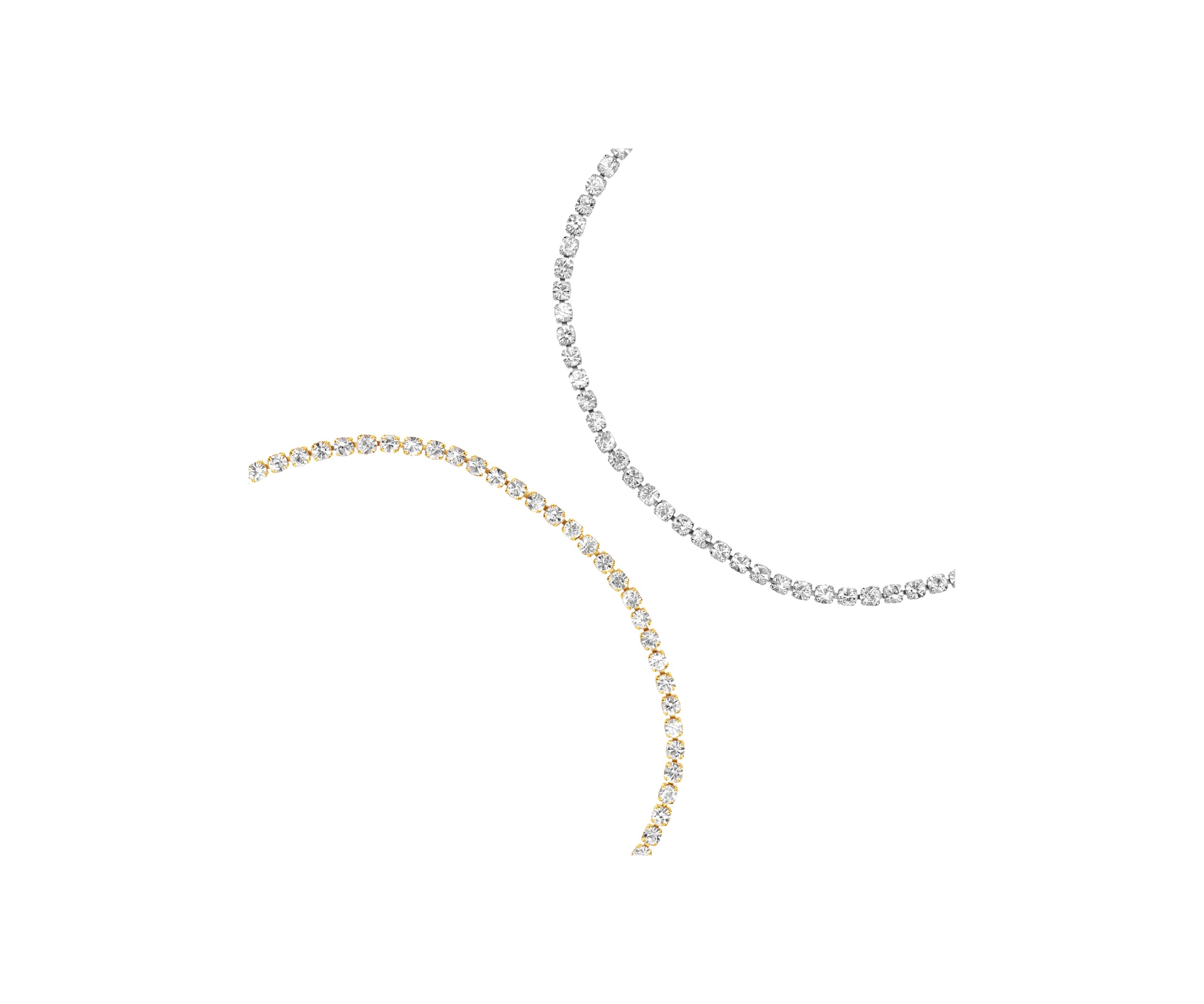 Silver Plated and Gold Plated Crystal Tennis Bracelet Set