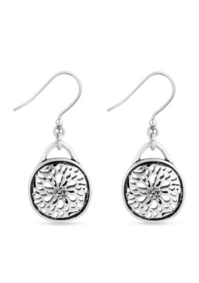 Sterling Silver Polish/Brushed Circles Dangle Earrings. Meas, Bluestone  Jewelry