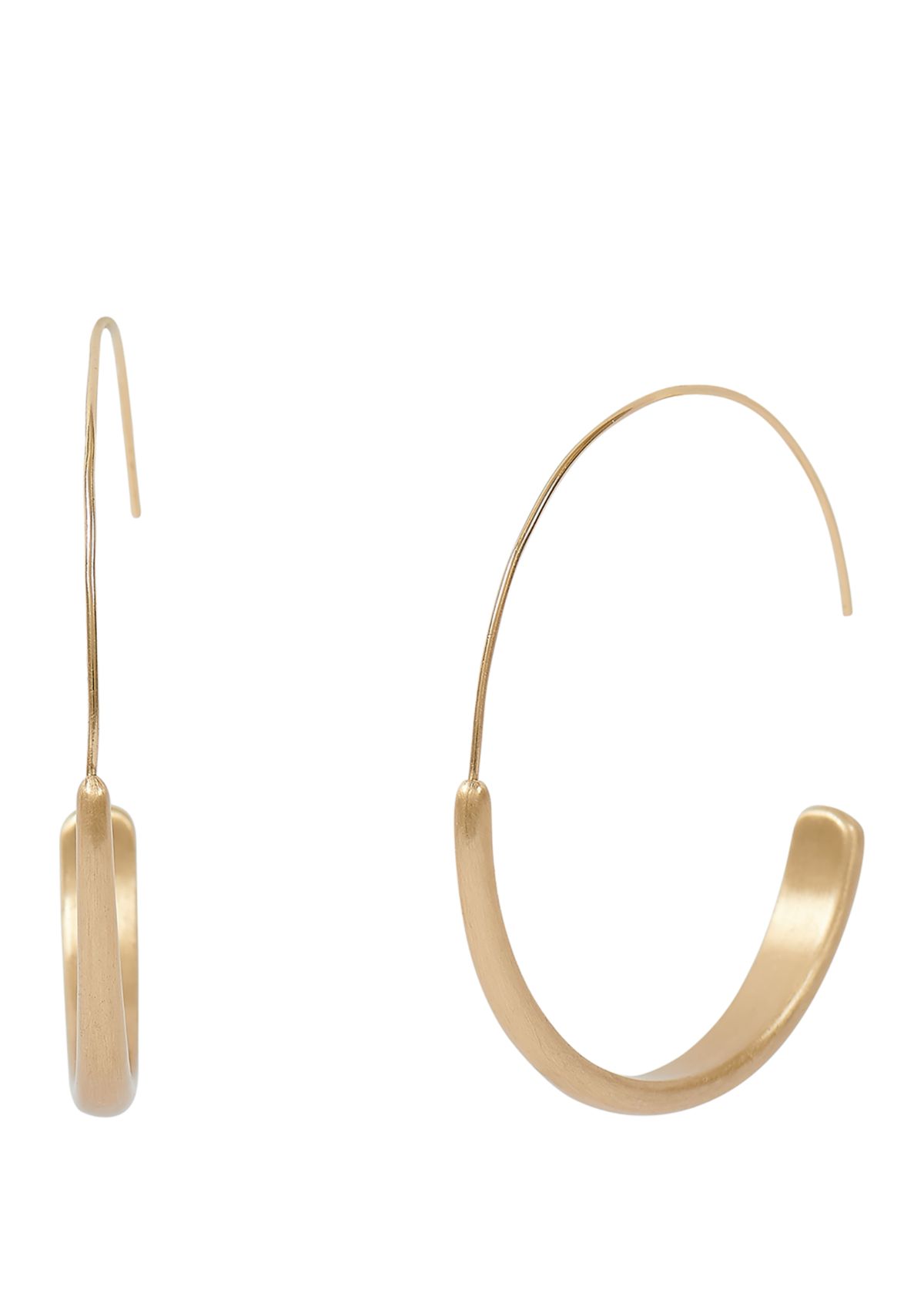 Brushed Gold-Tone Modern Hoops