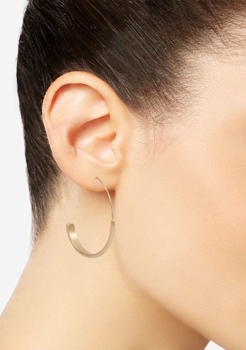 Brushed Gold-Tone Modern Hoops