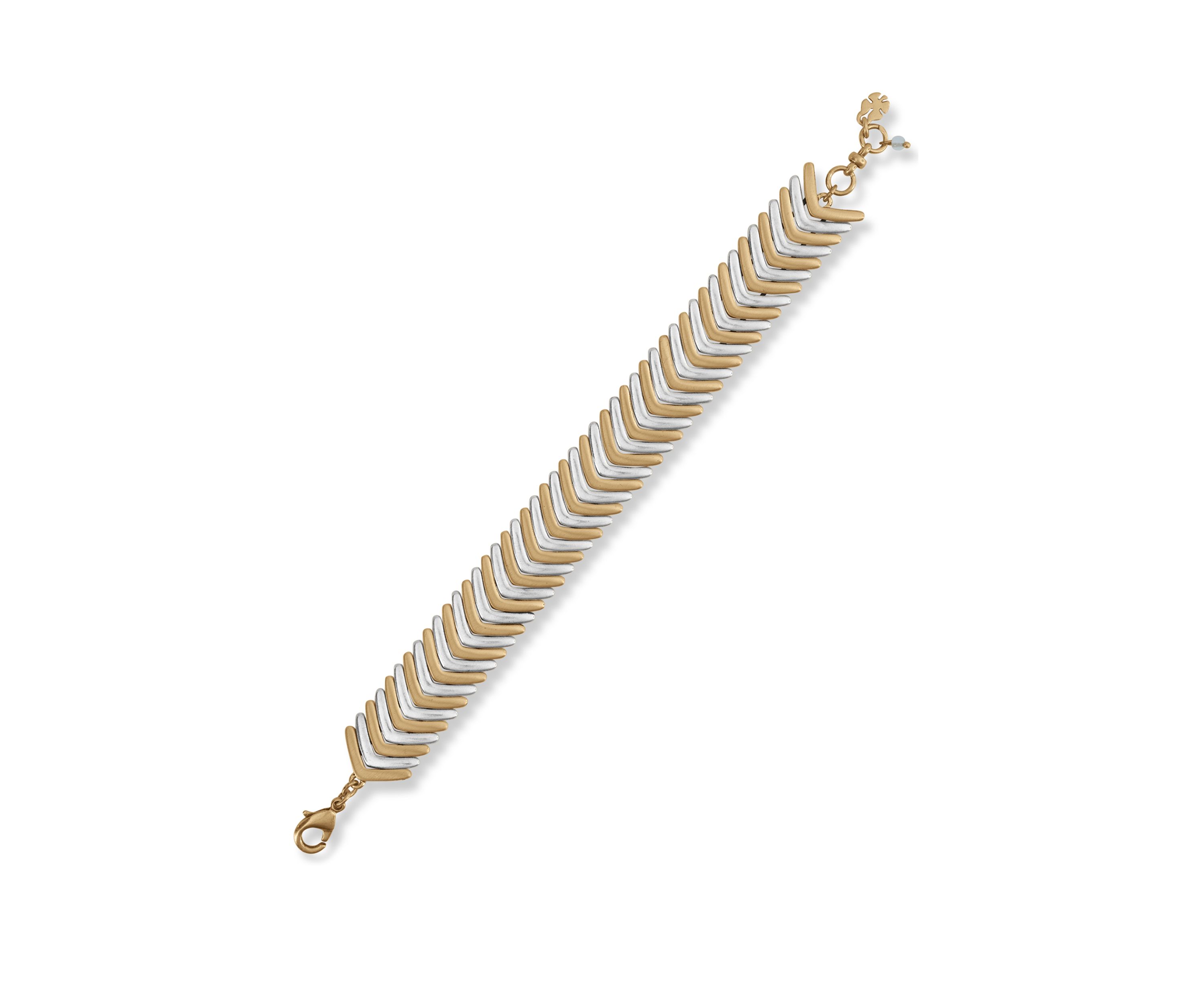 2 Tone Chevron Link Bracelet