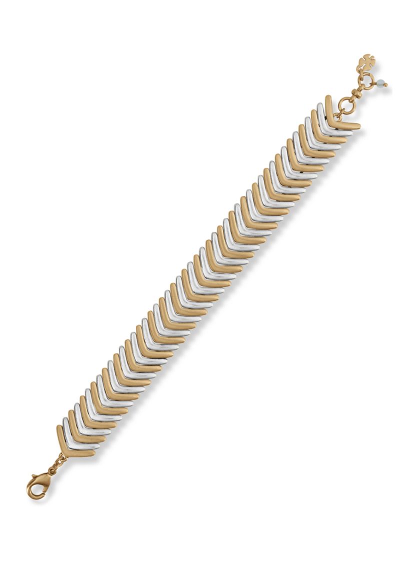 2 Tone Chevron Link Bracelet