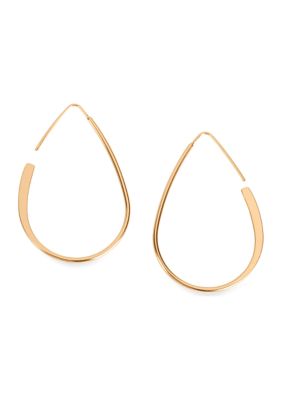 Lucky Brand Gold Tone Threader Hoop Earrings