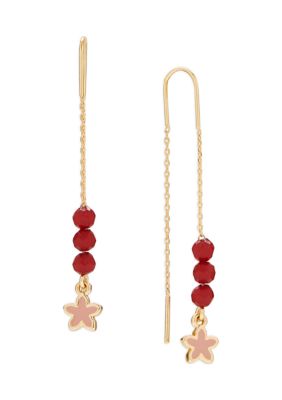 Beaded Star Threader Earrings 