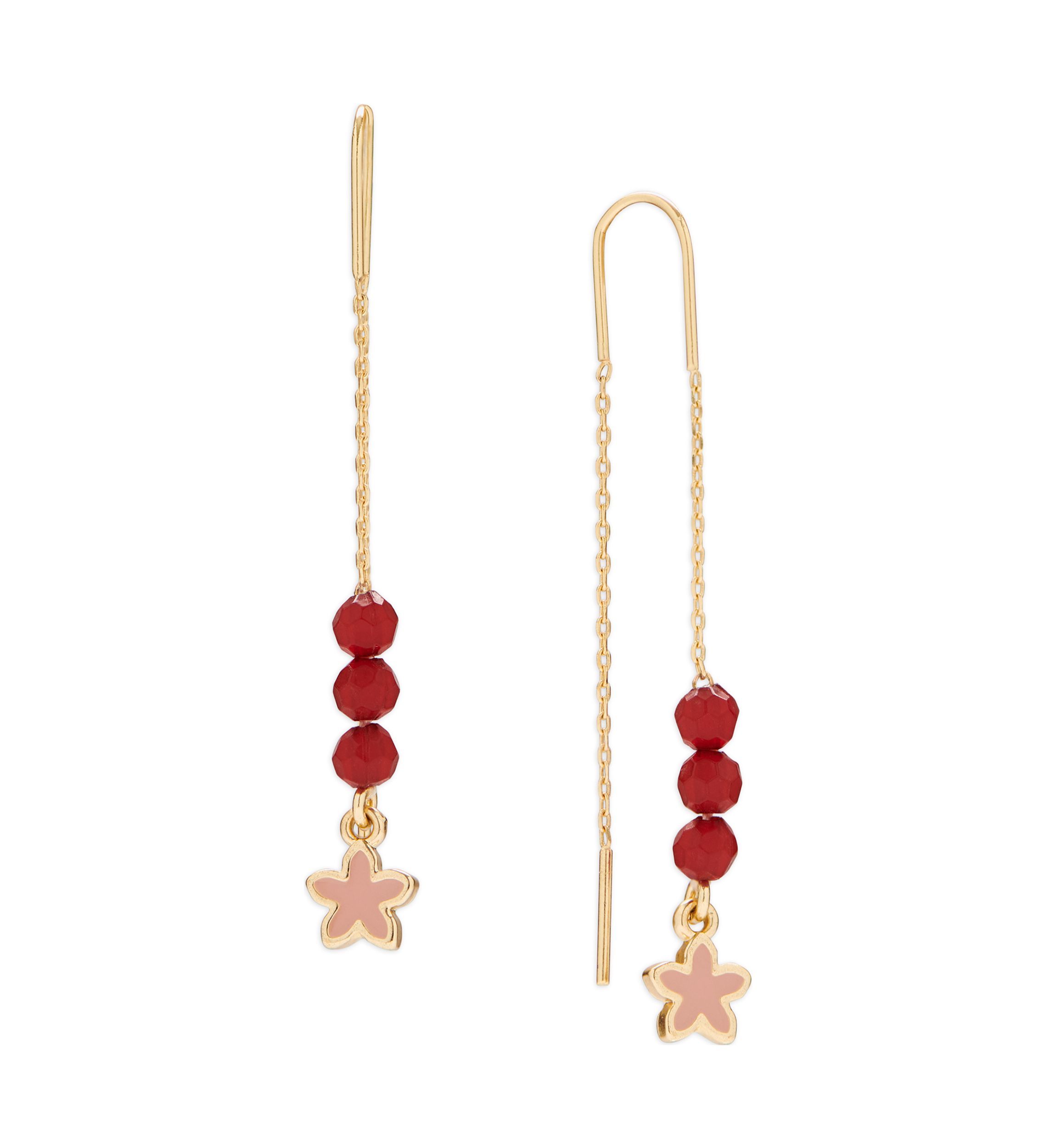 Beaded Star Threader Earrings 