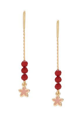 Beaded Star Threader Earrings 