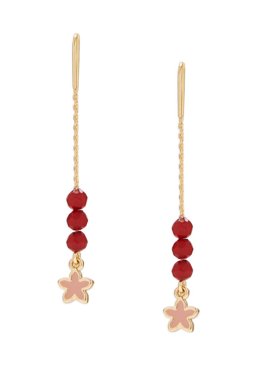 Beaded Star Threader Earrings 