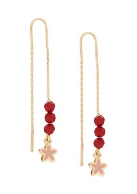 Beaded Star Threader Earrings 