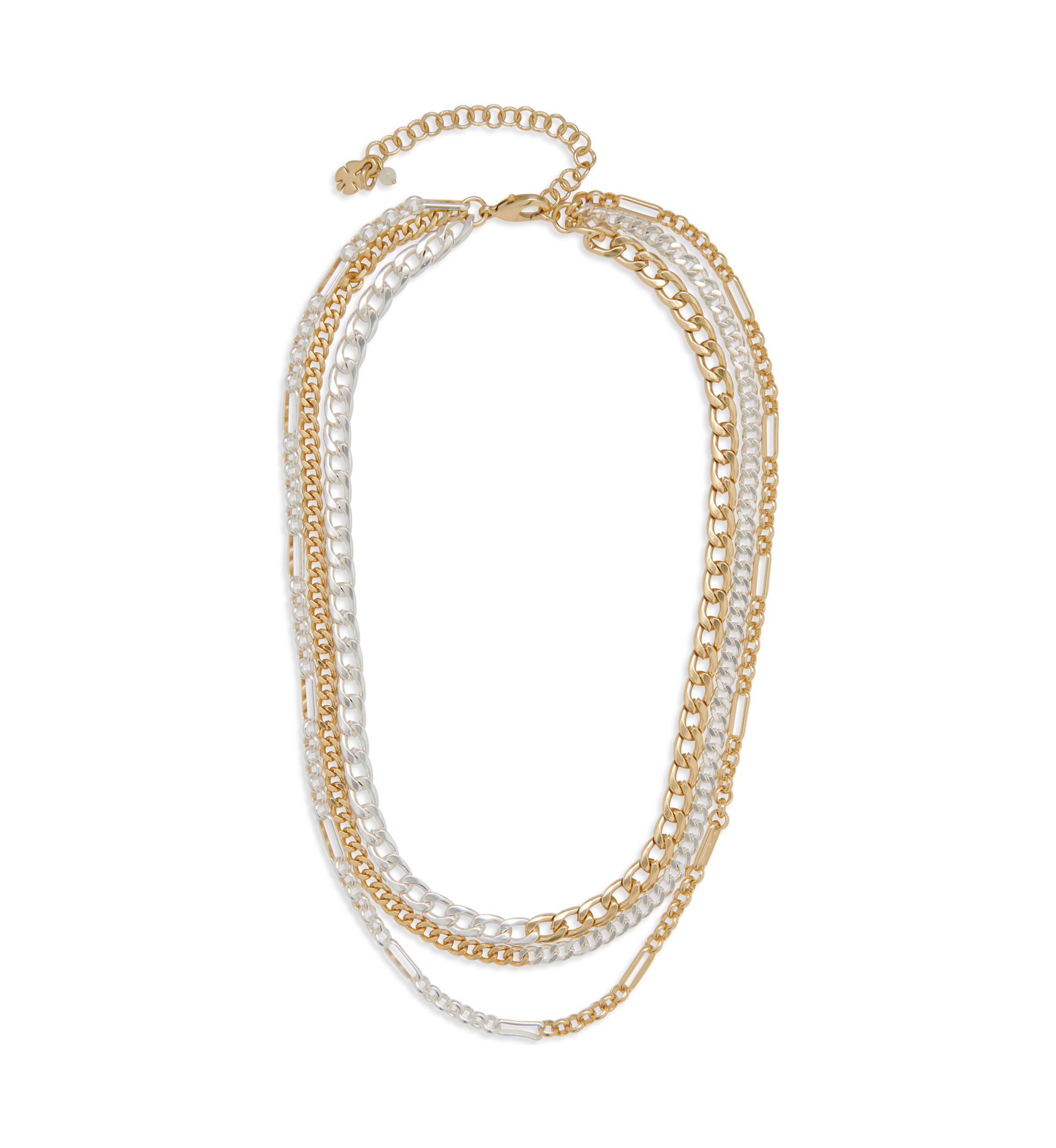 Two Tone Chain Layer Necklace