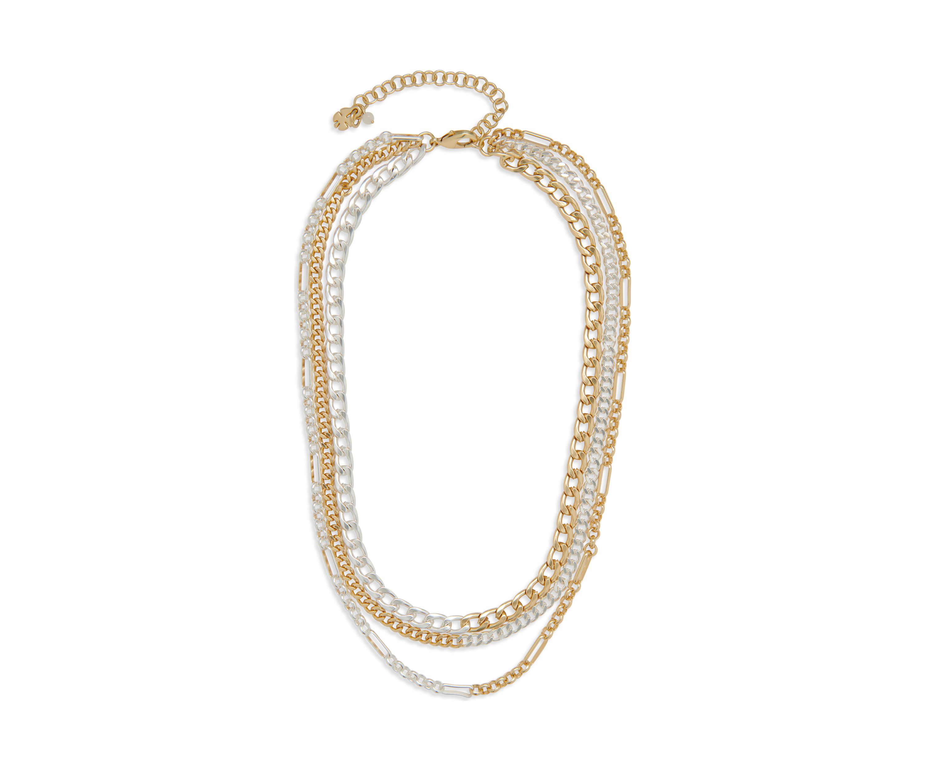 Two Tone Chain Layer Necklace