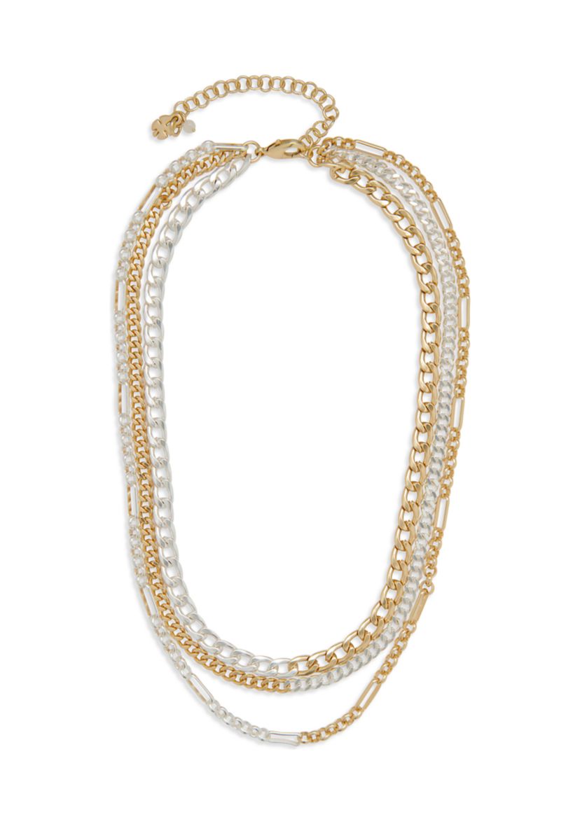 Two Tone Chain Layer Necklace
