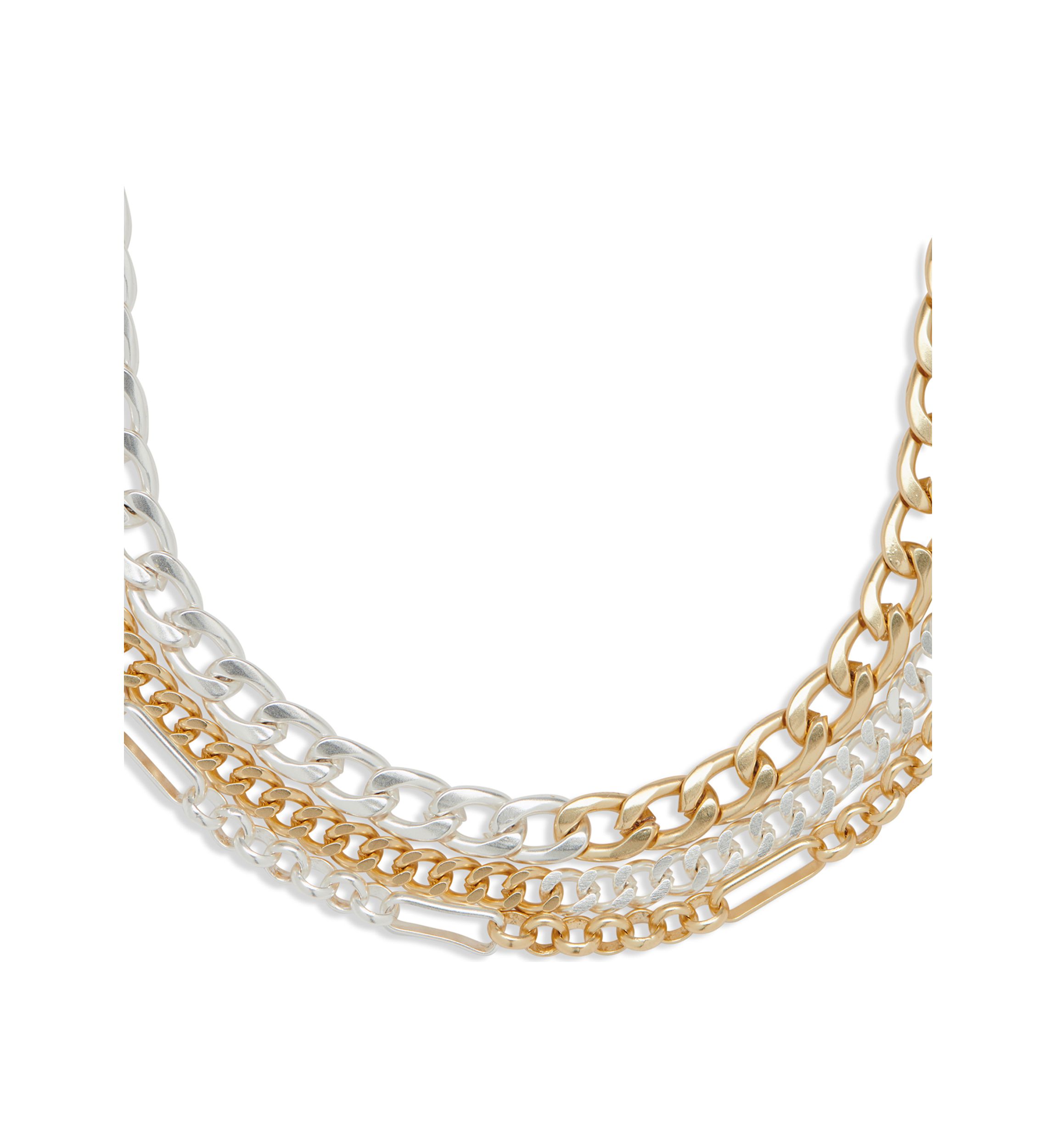 Two Tone Chain Layer Necklace