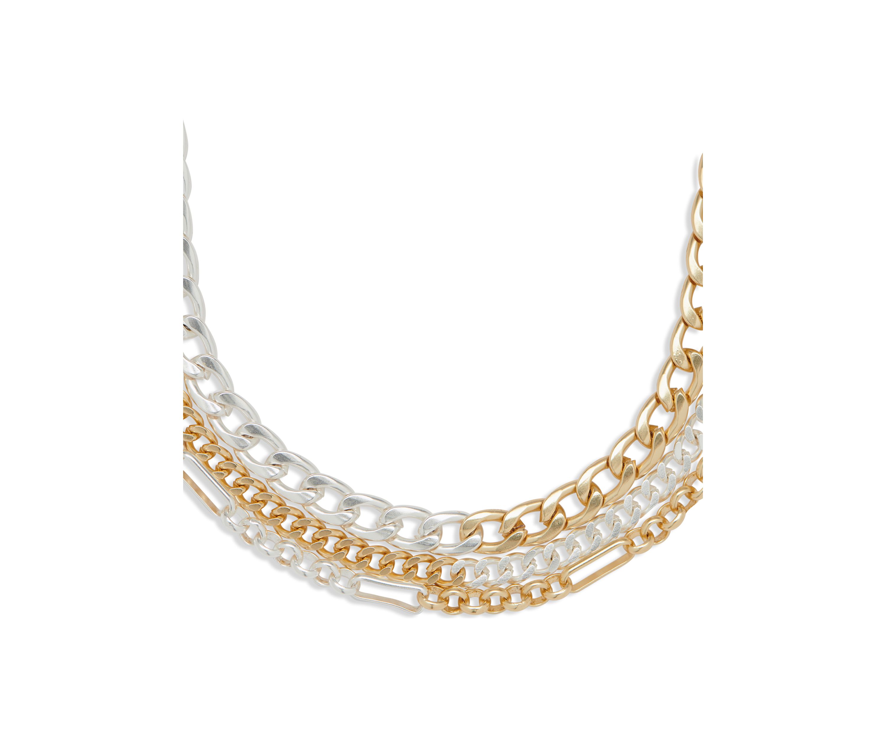 Two Tone Chain Layer Necklace