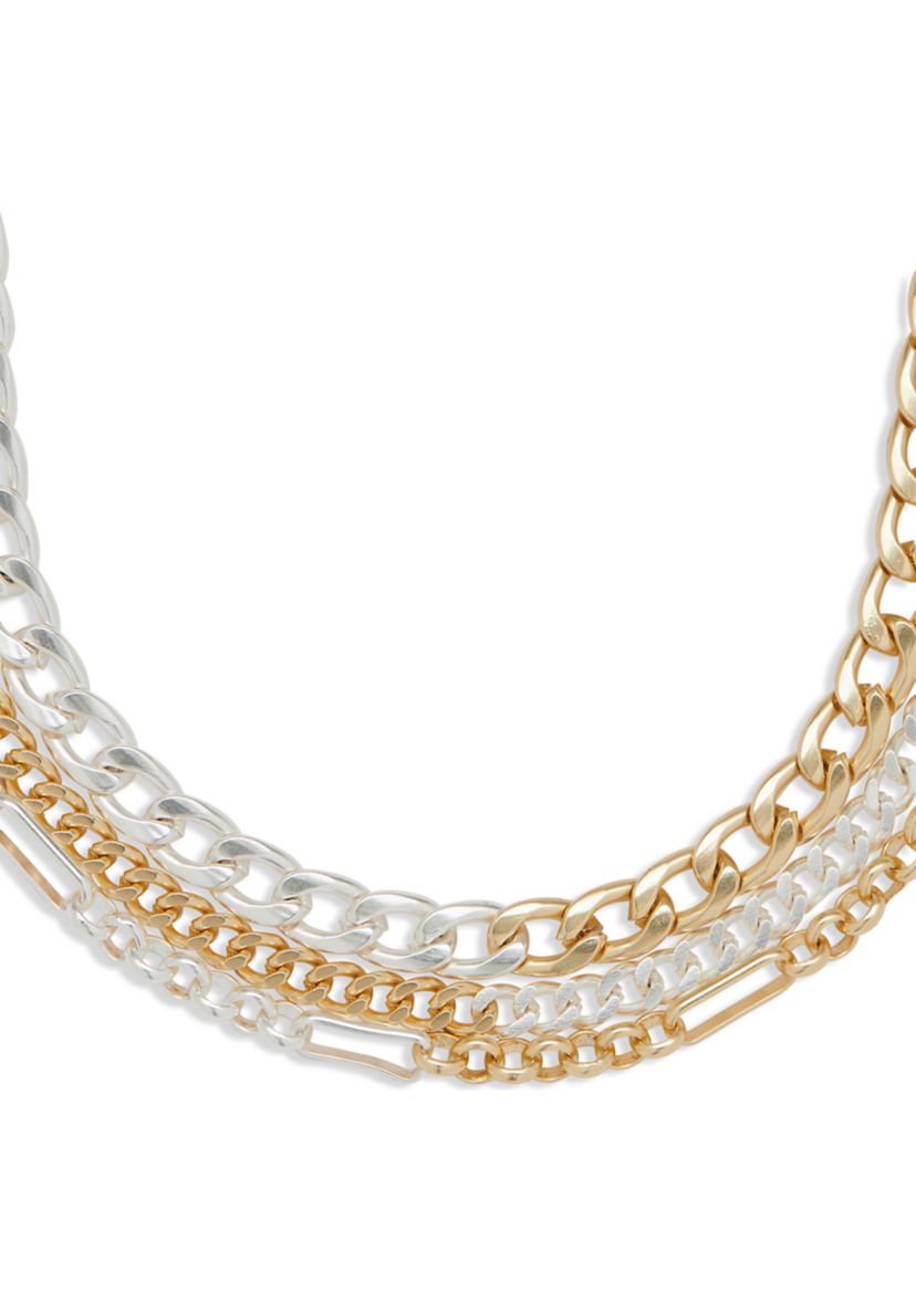 Two Tone Chain Layer Necklace