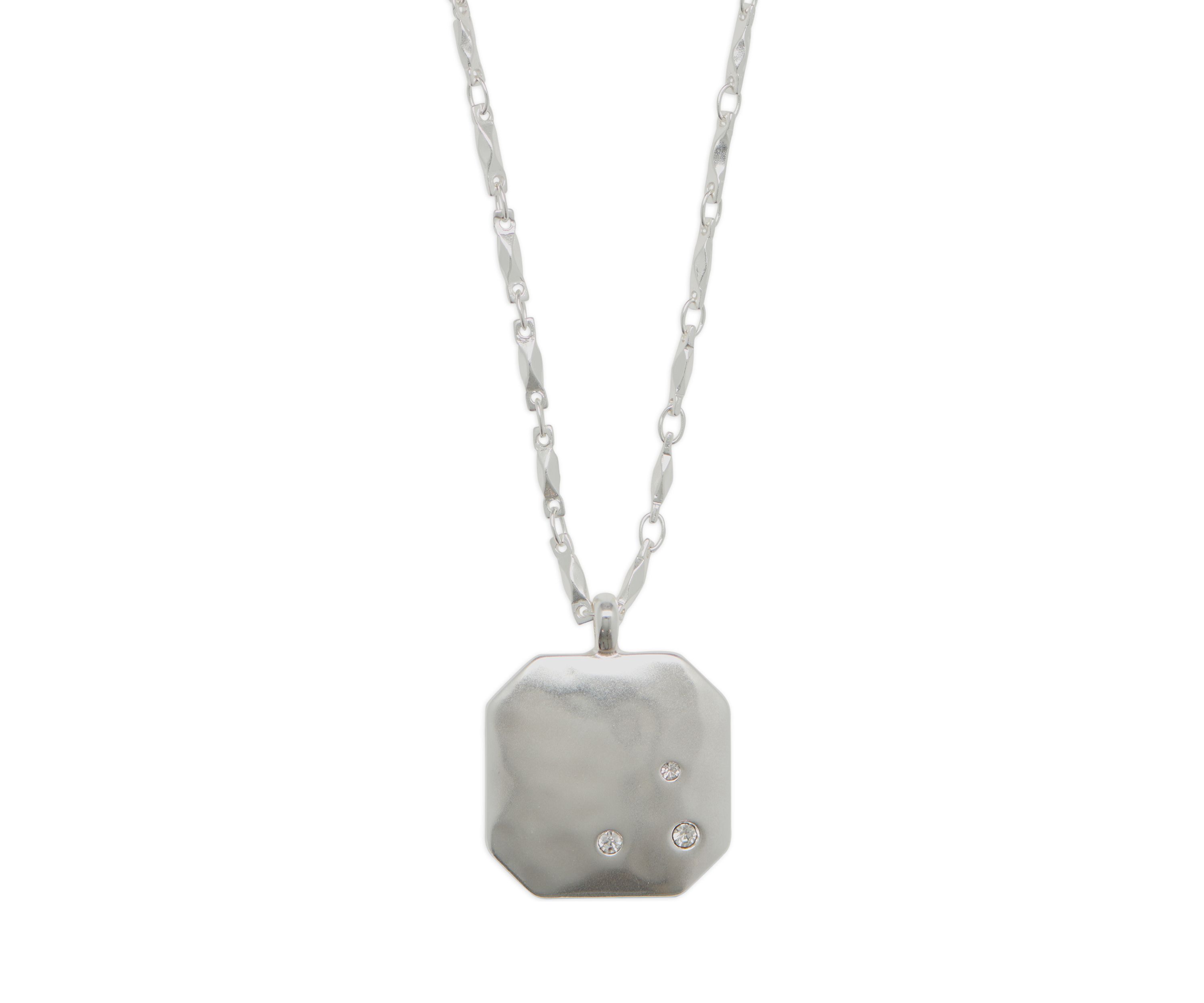 Pavé Tag Pendant Necklace