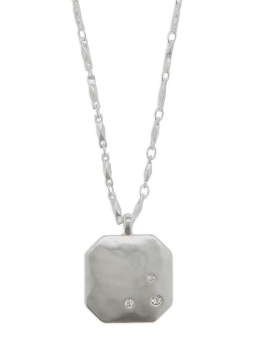 Pavé Tag Pendant Necklace